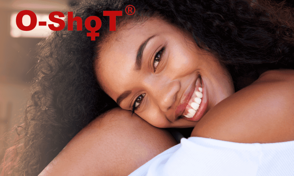 Bright smiling woman with healthy skin, promoting performance pain relief and sports medicine expertise.
