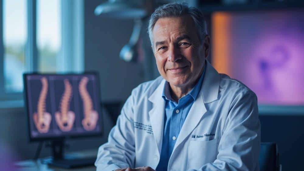 High-quality image of a sports medicine doctor in a clinical setting, specializing in pain management and sports injury treatment at Performance Pain and Sports Medicine.