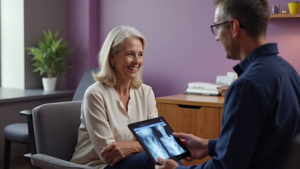 Patient consultation for trigger point injections at Houston pain management practice