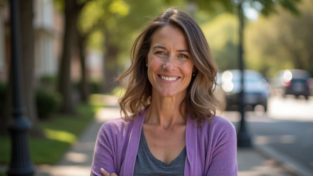Smiling patient in a bright modern medical office consultation room
