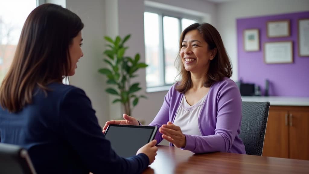 Physician discussing epidural steroid injection success rates with patient in modern Houston medical consultation room