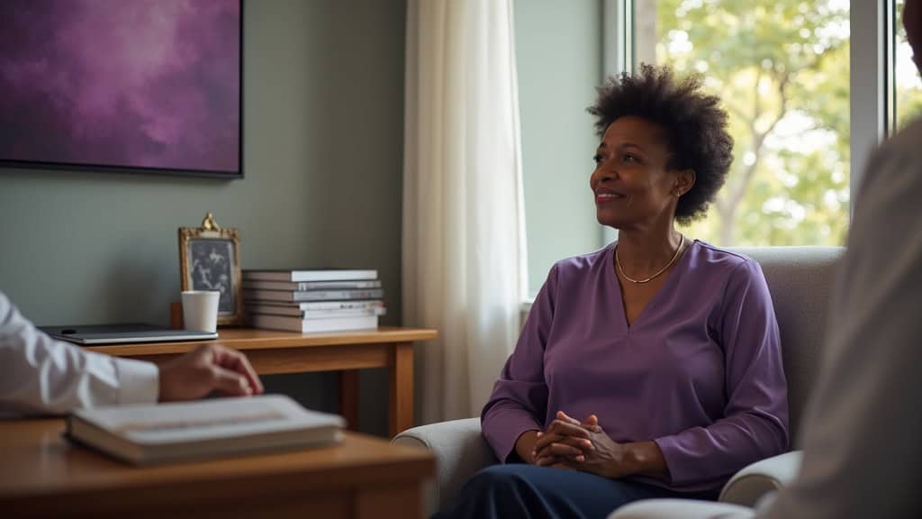 Patient learning about how epidural steroid injections work during pain management consultation in Houston