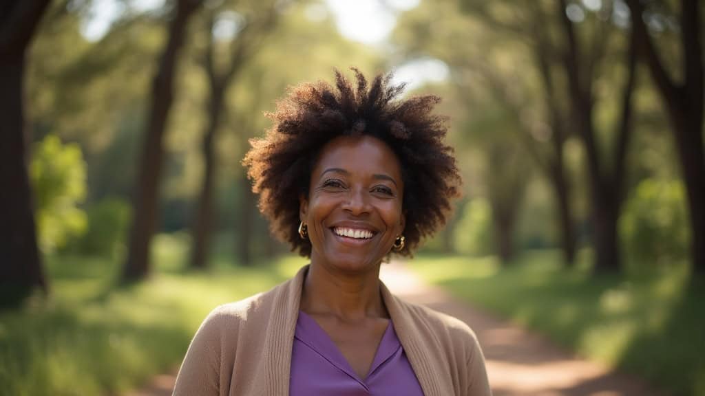 Man learning about spinal loading and back pain while pausing on outdoor trail